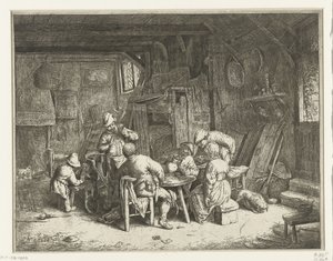 Bir handa yemek yetiştirmek Kahvaltı by Adriaen van Ostade
