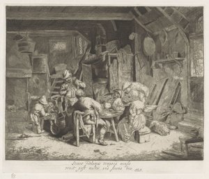 Bir handa yemek yetiştirmek by Adriaen van Ostade