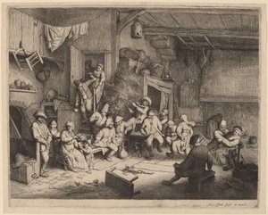 Bir Tavernada Dans Edin by Adriaen van Ostade