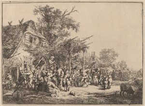 Kafes altında dans et by Adriaen van Ostade