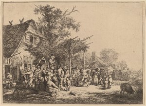 Kafes altında dans et by Adriaen van Ostade