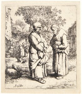 iki dedikodu by Adriaen van Ostade