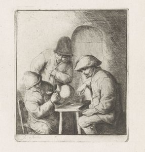 Boş bir sürahi ile üç adam by Adriaen van Ostade