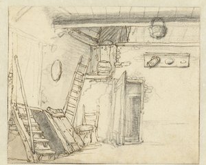Bir ahırın iç köşesi by Adriaen van Ostade