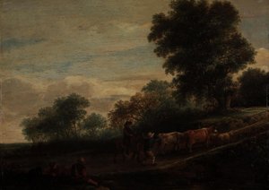 Çobanlar ve Sığırlarla Manzara by Adriaen van Ostade