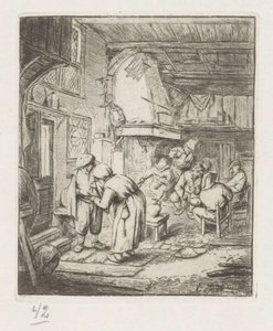 Adam bir handa kadına masraflarını ödüyor by Adriaen van Ostade