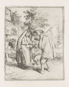 Erkek ve kadın konuşmada by Adriaen van Ostade