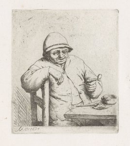 Masada bir boru olan adam by Adriaen van Ostade