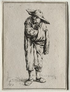 Elinde pelerini olan köylü by Adriaen van Ostade