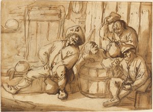 Tavernada İçki İçen Köylüler by Adriaen van Ostade