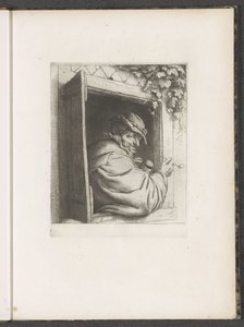 Pencere açıklığında sigara içen adam by Adriaen van Ostade
