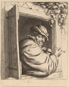 Pencerede sigara içen by Adriaen van Ostade