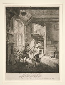 Ressam Atölyesinde by Adriaen van Ostade