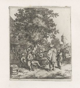 Bir içki şirketi ile iki müzisyen by Adriaen van Ostade