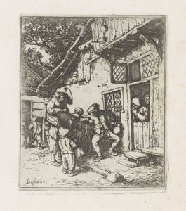 Bir eve iki müzisyen by Adriaen van Ostade
