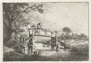 Bir köprüde iki balıkçı Balıkçı by Adriaen van Ostade