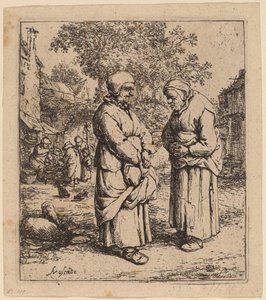 iki dedikodu by Adriaen van Ostade