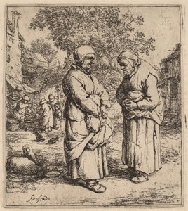 iki dedikodu by Adriaen van Ostade