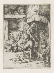Baba bir çocuğu besler baba aileleri by Adriaen van Ostade