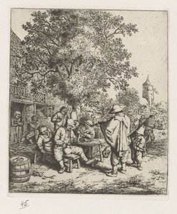 Kemancı ve genç bir lir çalar by Adriaen van Ostade