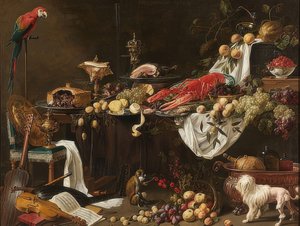 Ziyafet natürmort. 1644 by Adriaen van Utrecht