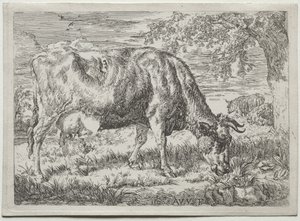Ağacın Altında İnek ve İki Koyun by Adriaen van de Velde