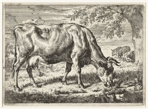 Otlayan inek ve iki koyun İnekler ve Koyunlar (dizi adı) by Adriaen van de Velde