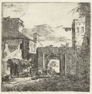 Şehir kapısındaki han, 1653 by Adriaen van de Velde