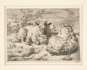 İki Koyun by Adriaen van de Velde