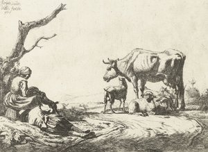 Sığırlarla çoban ve çoban kız, 1653 by Adriaen van de Velde