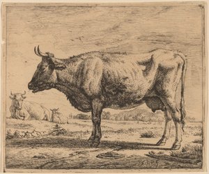 İki İnek ve Bir Koyun by Adriaen van de Velde