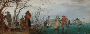 Kış (buzda zevk). 1625 by Adriaen van de Venne