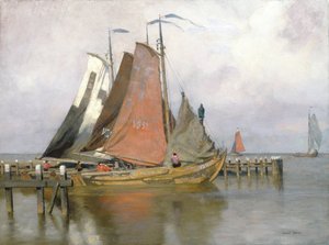 Zuyderzee Limanı'ndan ayrılan balıkçı tekneleri, 1899