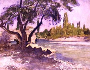 The Durance at Sisteron, Fransa (kağıt üzerine suluboya) by Adrian Scott Stokes