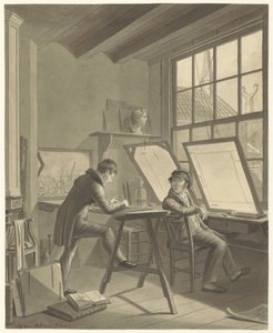 Jacob Ernst Marcus'un Amsterdam'daki Rozenstraat'taki Atölyesi by Adrianus Gerardus van Schoone