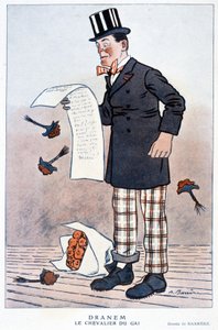Karikatür Jules Renard (1864/1910), Fransız yazar, Barrère, A. 1923. by Adrien Barrere