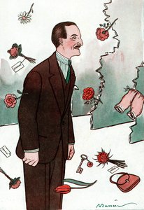 Fransız komedyen Victor Boucher'ı (1877-1942) tasvir eden karikatür - Fantasio'dan Adrien Barrere (1877-1931) tarafından çizim by Adrien Barrere