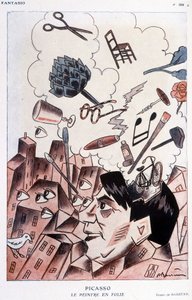 Barrère tarafından Pablo Picasso üzerine mizahi çizim - “” Fantasio””da, 15/11/1928.