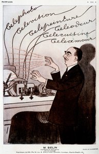 01/12/1931 tarihli “” Fantasio””da, Barrère, Belin ve onun belinografı hakkında mizahi bir görüntü by Adrien Barrere