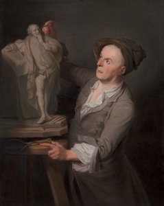 Louis-Francois Roubiliac, 1760 ve 1761 yılları arasında Shakespeare Anıtını Modelliyor. by Adrien Carpentiers