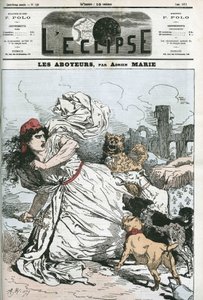 Havlayan, kralcı ya da bonapartçı köpekler tarafından takip edilen Cumhuriyet. Adrien Marie, Haziran 1871, Paris tarafından “” L