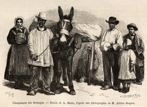 Peynirlerin bir katırın sırtına, Roquefort mahzenlerine yüklenmesi, A.Marie