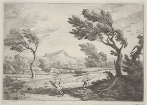Şiddetli Rüzgarda Gezginlerle Manzara, c.1753 (gravür)