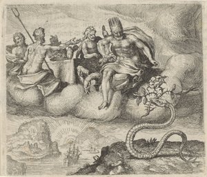 Jüpiter ve Yılan Masalı by Egidius  Sadeler (II)