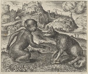 Maymun ve Tilki Masalı by Egidius  Sadeler (II)