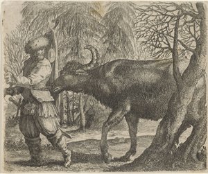 Bufalo ve çiftçinin masalı by Egidius  Sadeler (II)