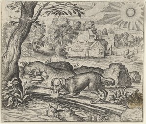 Köpeğin Masalı ve Yansıması by Egidius  Sadeler (II)