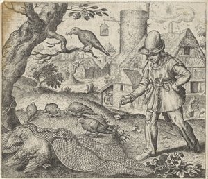 Harrier ve Guguk Kuşu Masalı by Egidius  Sadeler (II)