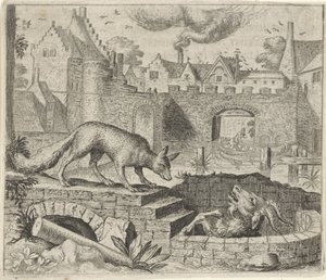 Tilki ve Keçi Masalı by Egidius  Sadeler (II)