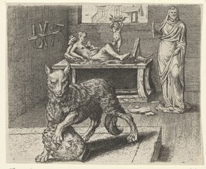 Kurt ve Heykel Masalı by Egidius  Sadeler (II)